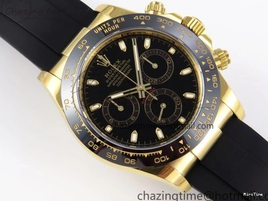 MiroTime 0106 DAYTONA 116518 APSF 1:1 BEST EDITION BLACK DIAL ON OYSTERFLEX RUBBER STRAP SH RelaxedFit 1782